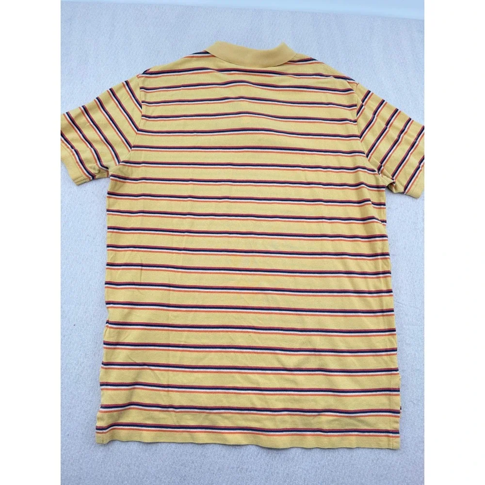 Polo Ralph Lauren Mens XL Short Sleeve Cotton Pique Polo Yellow Striped Preppy